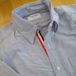 New Thom Browne Blue Oxford Grosgrain Placket TB3 Medium